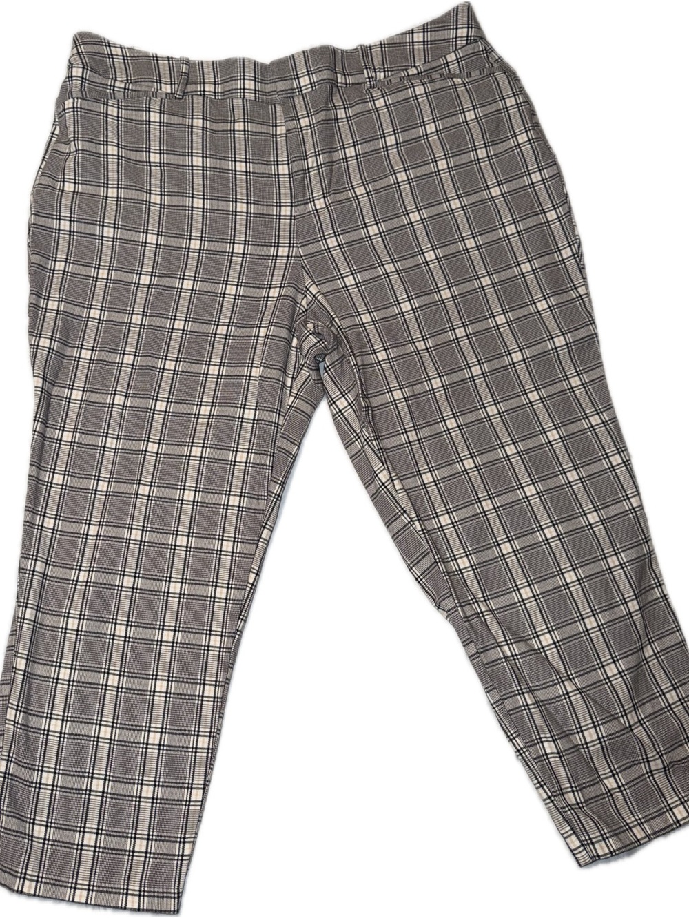 Ava & Viv Black and White Plaid Wide Leg Pants